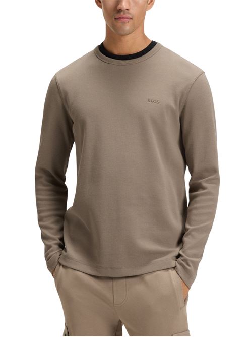 T-shirt misto cotone manica lunga Boss Orange | 50520725346